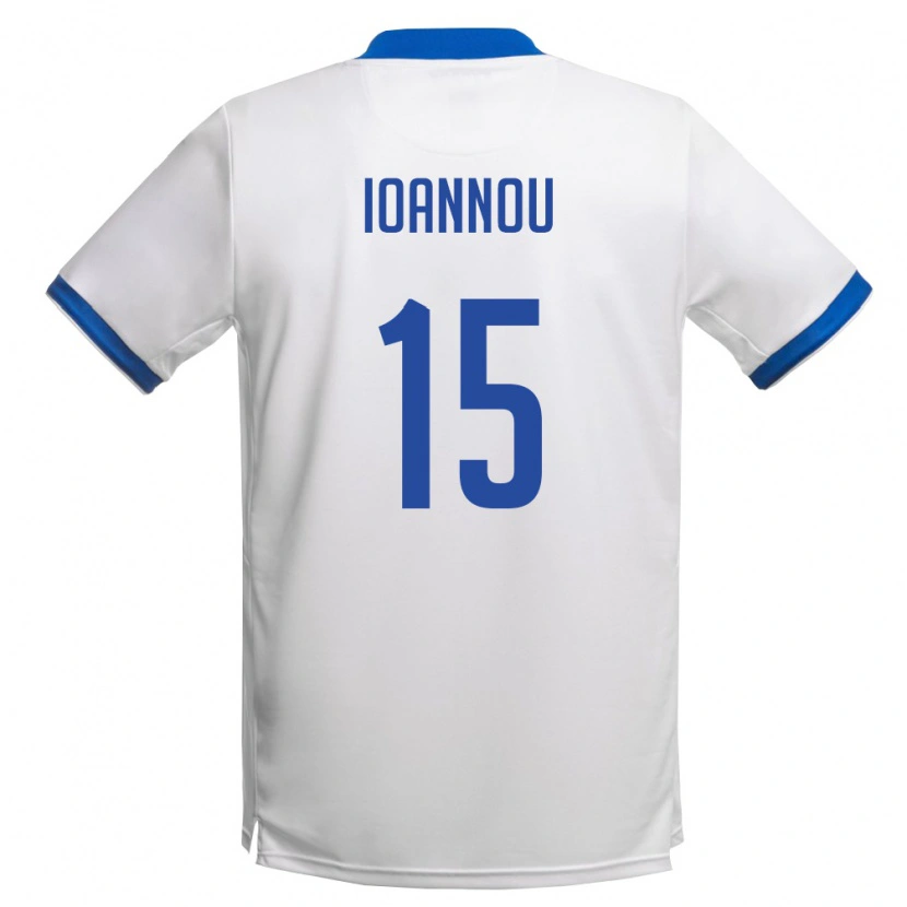Danxen Kid Cyprus Petros Ioannou #15 White Royal Blue Away Jersey 26-28 T-Shirt