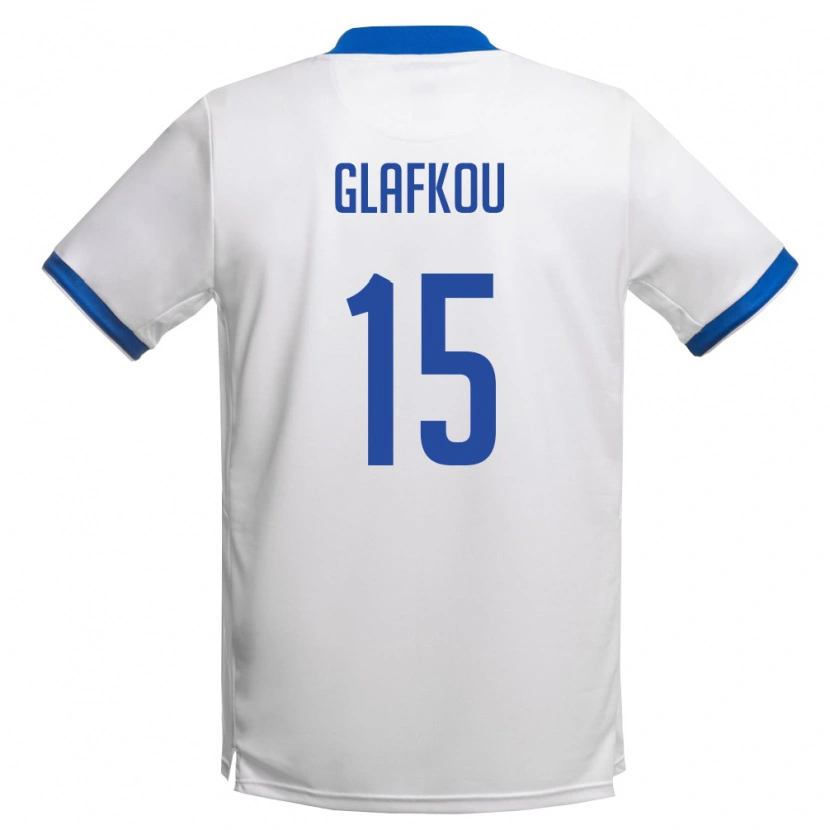 Danxen Kid Cyprus Anastasis Glafkou #15 White Royal Blue Away Jersey 26-28 T-Shirt