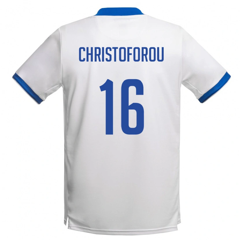 Danxen Kid Cyprus Andreas Christoforou #16 White Royal Blue Away Jersey 26-28 T-Shirt