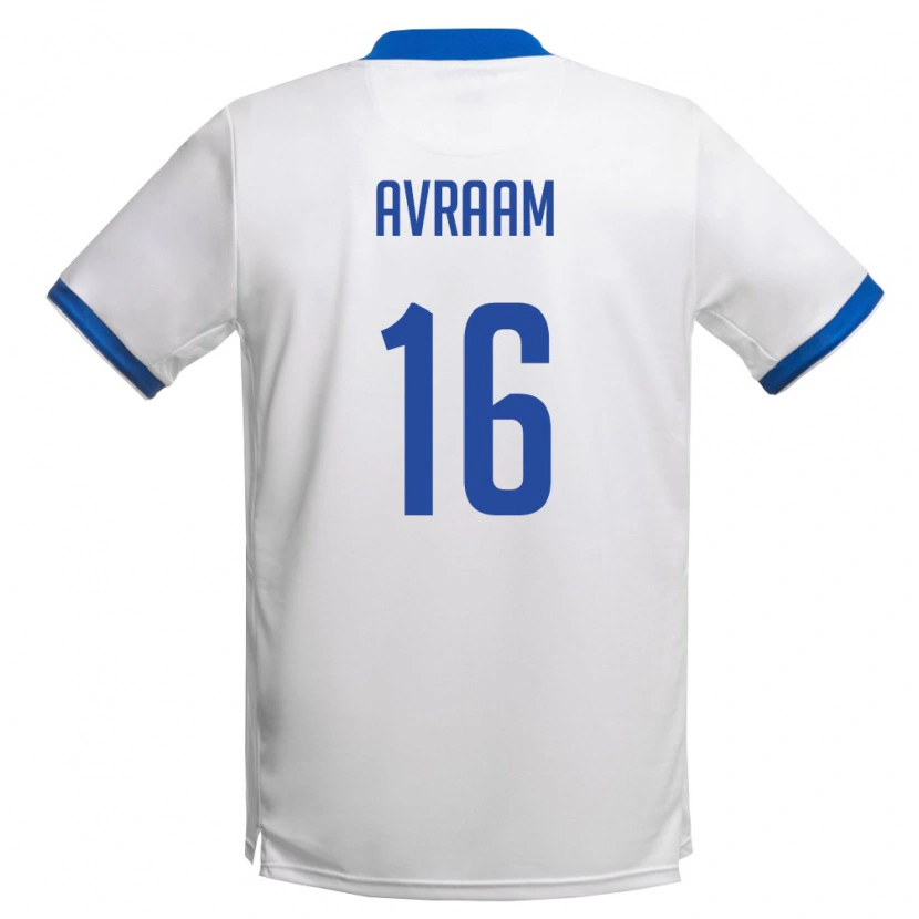 Danxen Kid Cyprus Andreas Avraam #16 White Royal Blue Away Jersey 26-28 T-Shirt