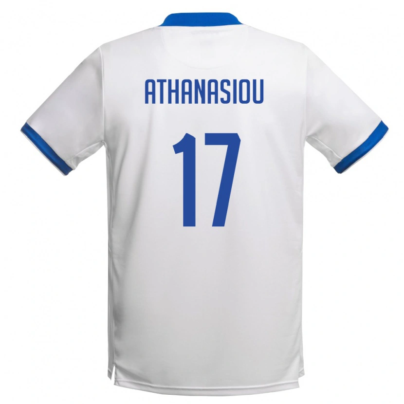Danxen Kid Cyprus Andreas Athanasiou #17 White Royal Blue Away Jersey 26-28 T-Shirt