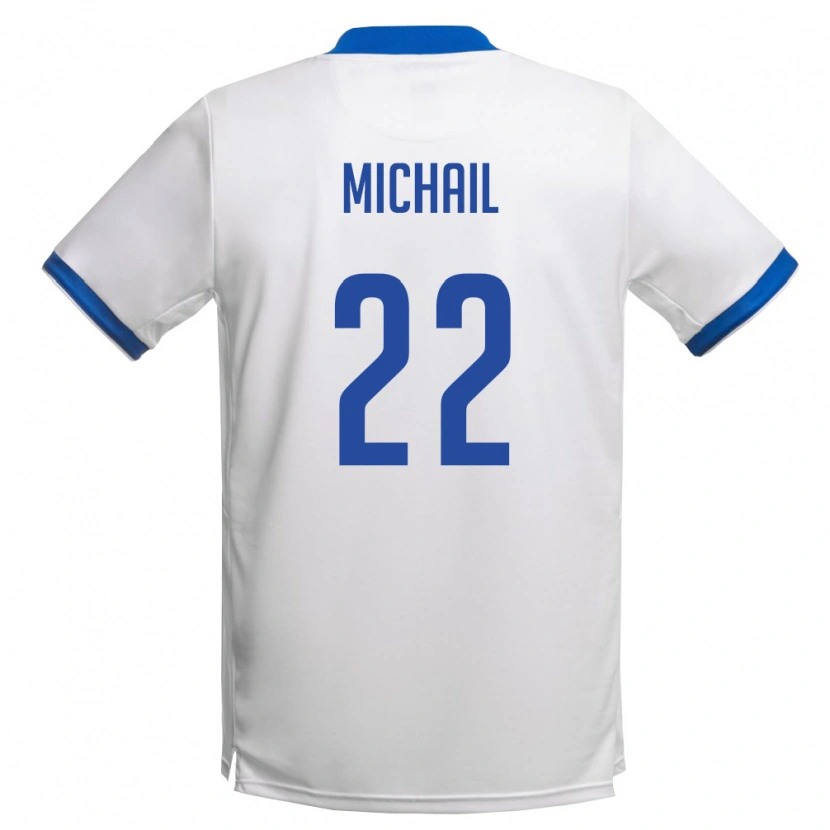 Danxen Kid Cyprus Pantelis Michail #22 White Royal Blue Away Jersey 26-28 T-Shirt