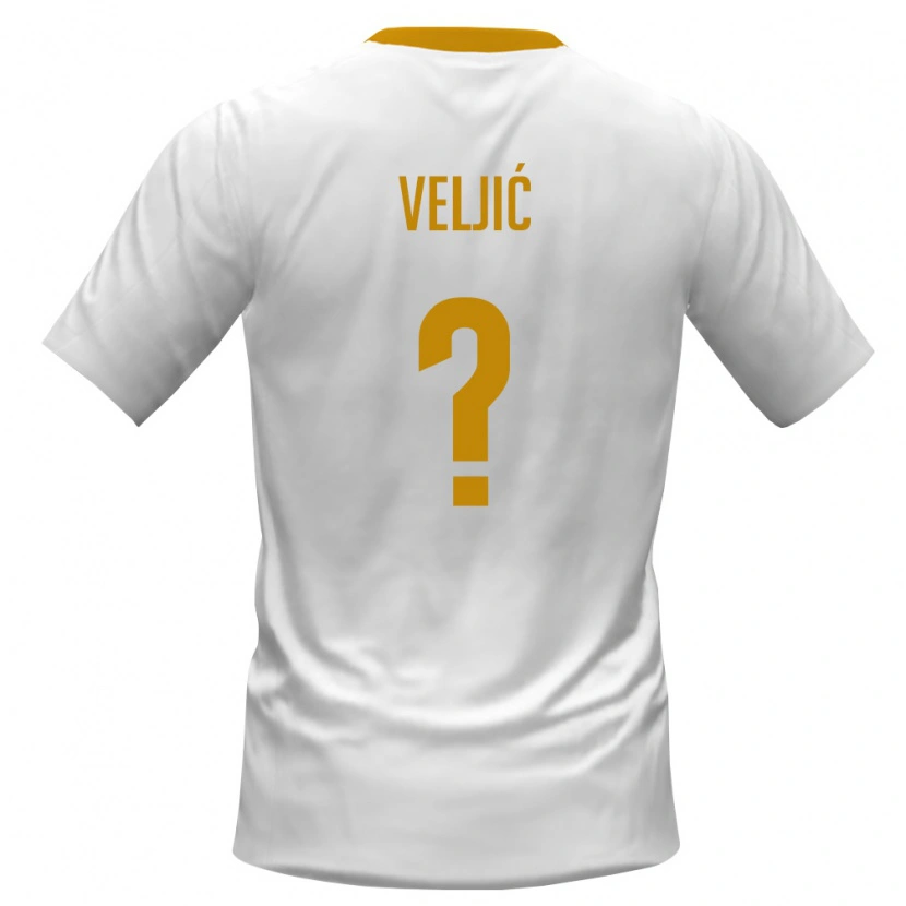 Danxen Kid Montenegro Matija Veljić #0 White Red Yellow Away Jersey 26-28 T-Shirt