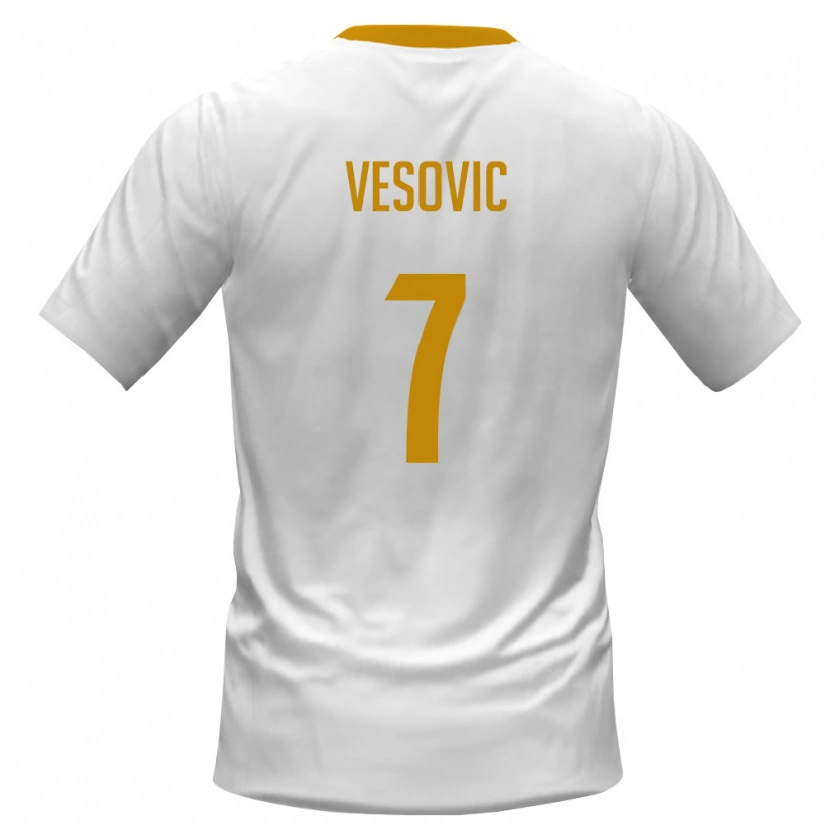 Danxen Kid Montenegro Marko Vesovic #7 White Red Yellow Away Jersey 26-28 T-Shirt