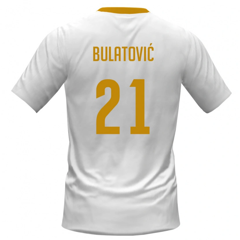 Danxen Kid Montenegro Andrija Bulatovic #21 White Red Yellow Away Jersey 26-28 T-Shirt