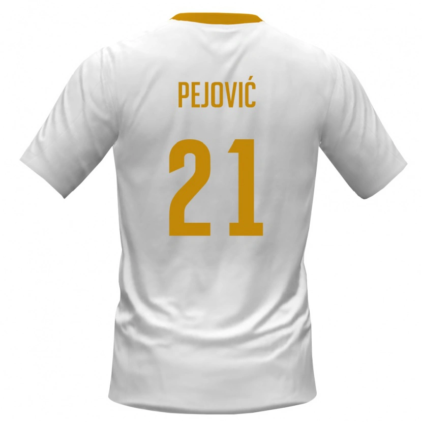 Danxen Kid Montenegro Danilo Pejović #21 White Red Yellow Away Jersey 26-28 T-Shirt