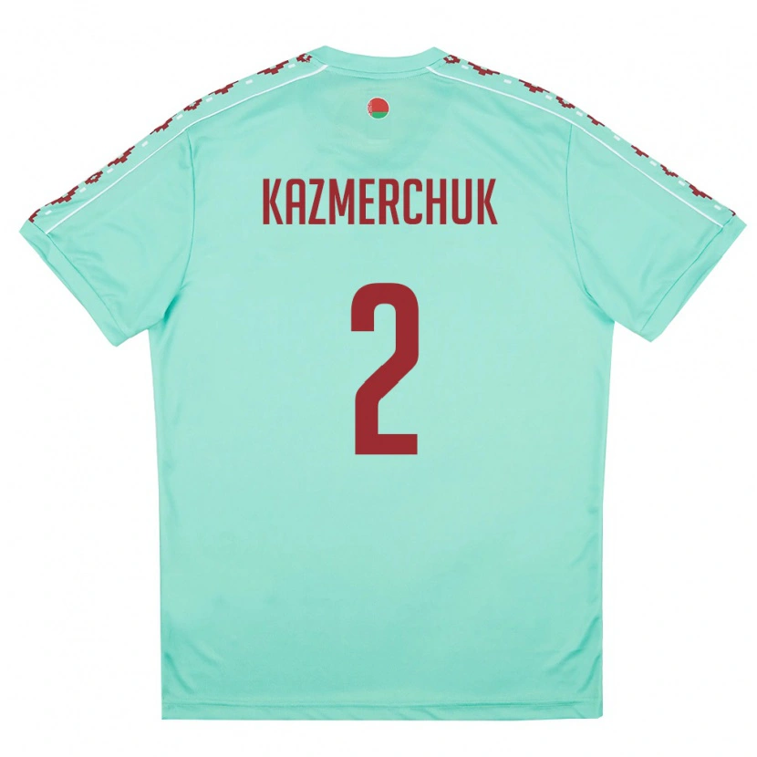 Danxen Kid Belarus Stanislav Kazmerchuk #2 Light Green Burgundy Away Jersey 26-28 T-Shirt