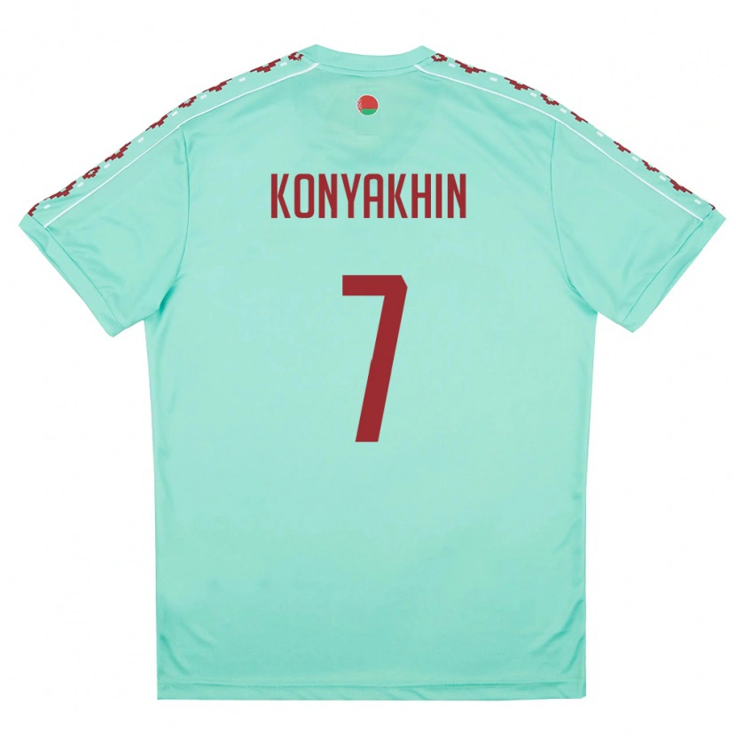 Danxen Kid Belarus Artem Konyakhin #7 Light Green Burgundy Away Jersey 26-28 T-Shirt