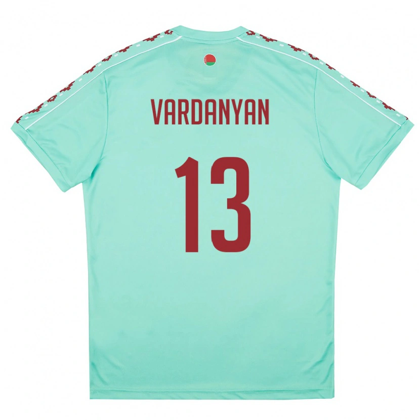 Danxen Kid Belarus Karen Vardanyan #13 Light Green Burgundy Away Jersey 26-28 T-Shirt