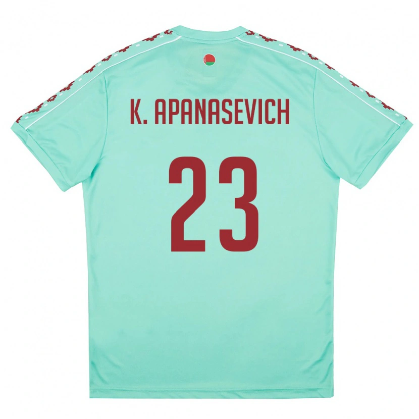 Danxen Kid Belarus Kirill Apanasevich #23 Light Green Burgundy Away Jersey 26-28 T-Shirt