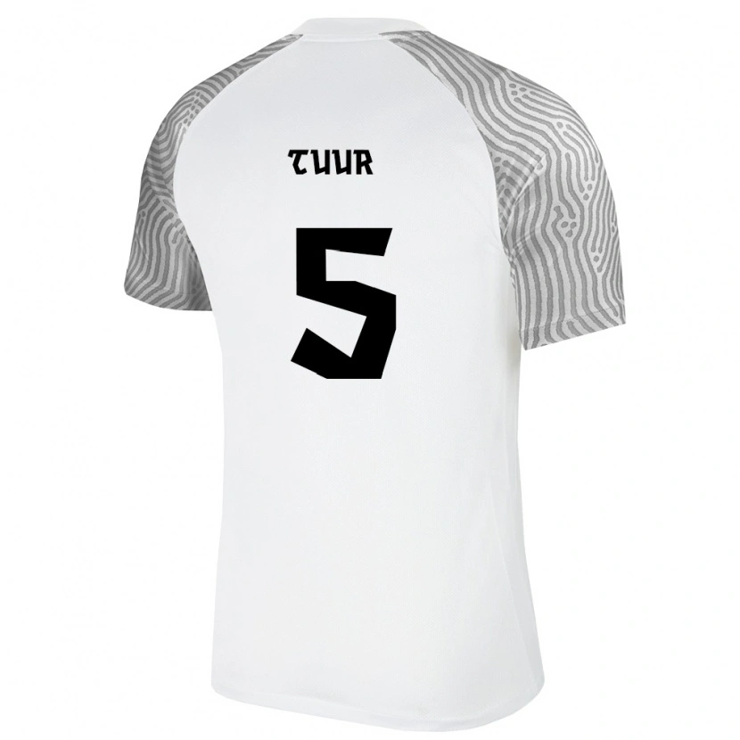 Danxen Kid Estonia Henri Tuur #5 White Gray Away Jersey 26-28 T-Shirt