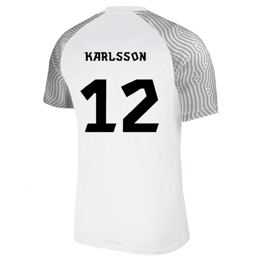 Danxen Kid Estonia Sander Karlsson #12 White Gray Away Jersey 26-28 T-Shirt