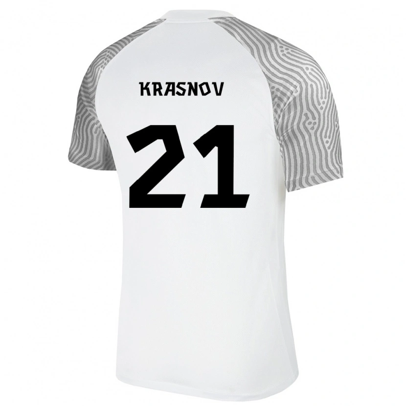 Danxen Kid Estonia Ivan Krasnov #21 White Gray Away Jersey 26-28 T-Shirt