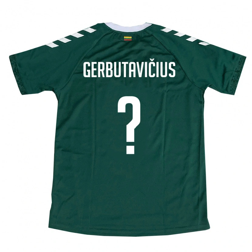 Danxen Kid Lithuania Justas Gerbutavičius #0 Dark Green White Away Jersey 26-28 T-Shirt
