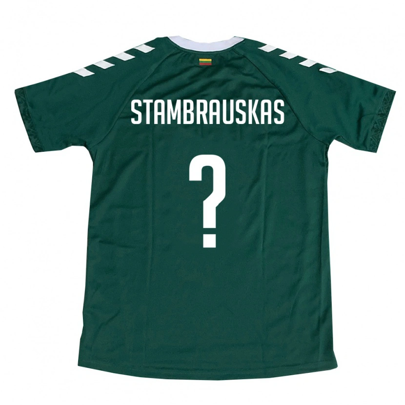 Danxen Kid Lithuania Martynas Stambrauskas #0 Dark Green White Away Jersey 26-28 T-Shirt