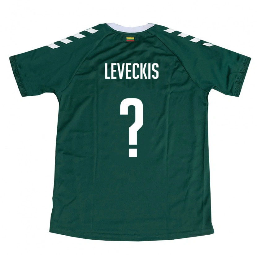 Danxen Kid Lithuania Benas Leveckis #0 Dark Green White Away Jersey 26-28 T-Shirt