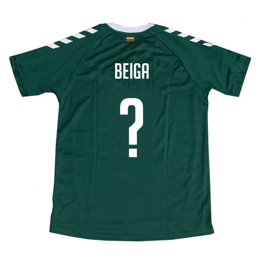 Danxen Kid Lithuania Eligijus Beiga #0 Dark Green White Away Jersey 26-28 T-Shirt