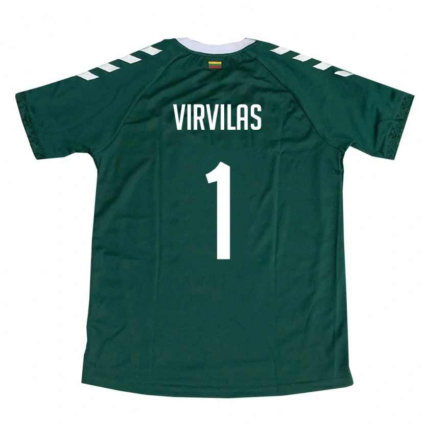 Danxen Kid Lithuania Julius Virvilas #1 Dark Green White Away Jersey 26-28 T-Shirt