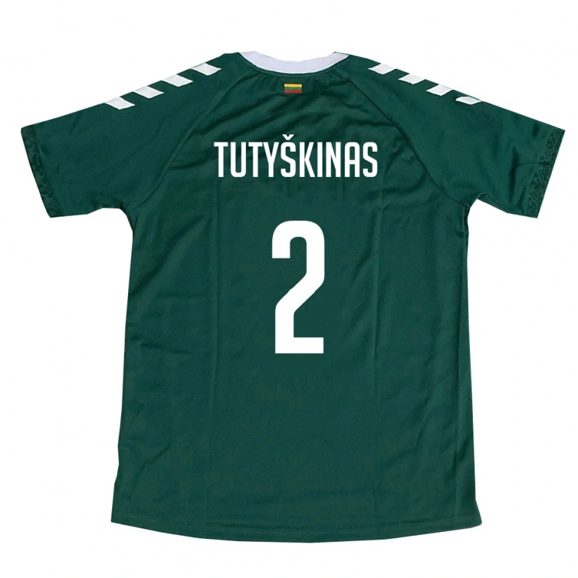 Danxen Kid Lithuania Artemijus Tutyskinas #2 Dark Green White Away Jersey 26-28 T-Shirt