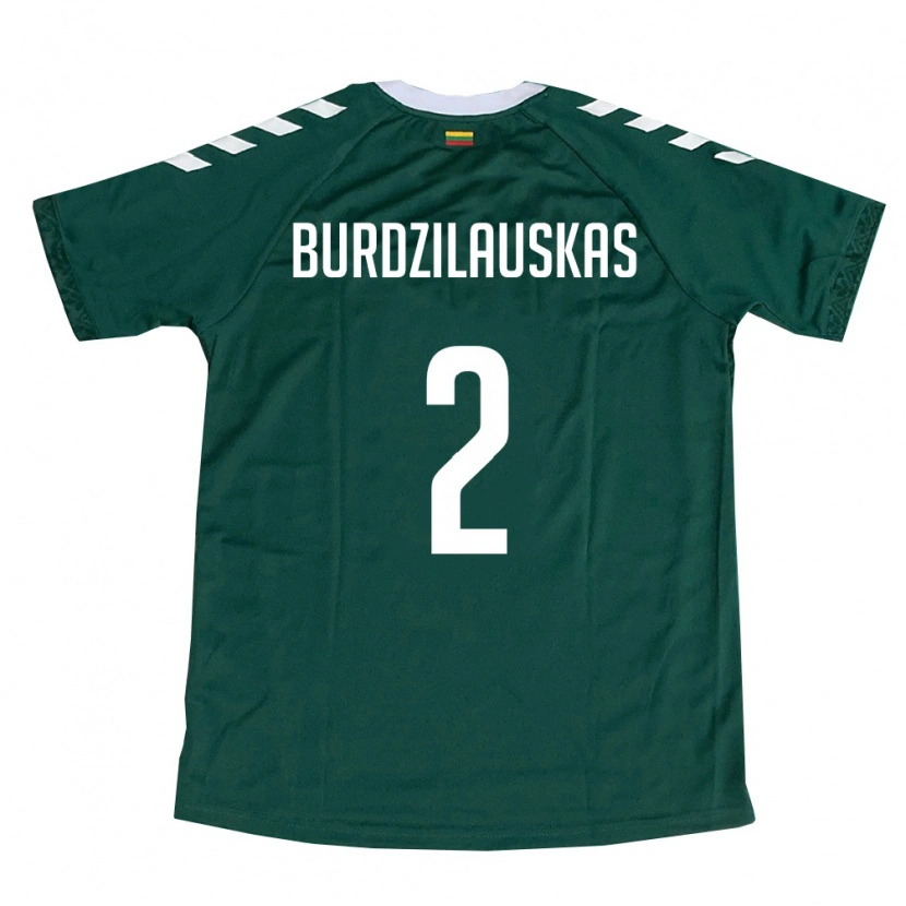 Danxen Kid Lithuania Tautvydas Burdzilauskas #2 Dark Green White Away Jersey 26-28 T-Shirt
