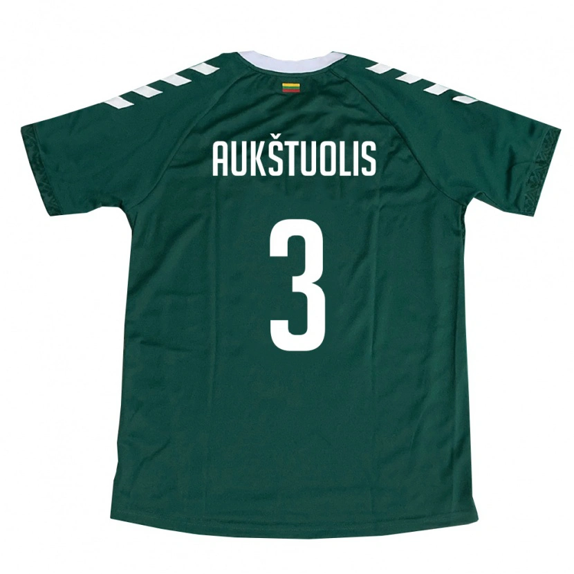Danxen Kid Lithuania Deividas Aukštuolis #3 Dark Green White Away Jersey 26-28 T-Shirt