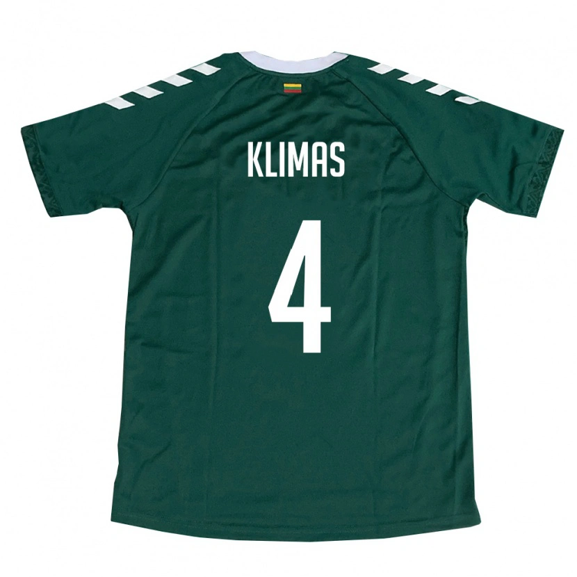 Danxen Kid Lithuania Matas Klimas #4 Dark Green White Away Jersey 26-28 T-Shirt