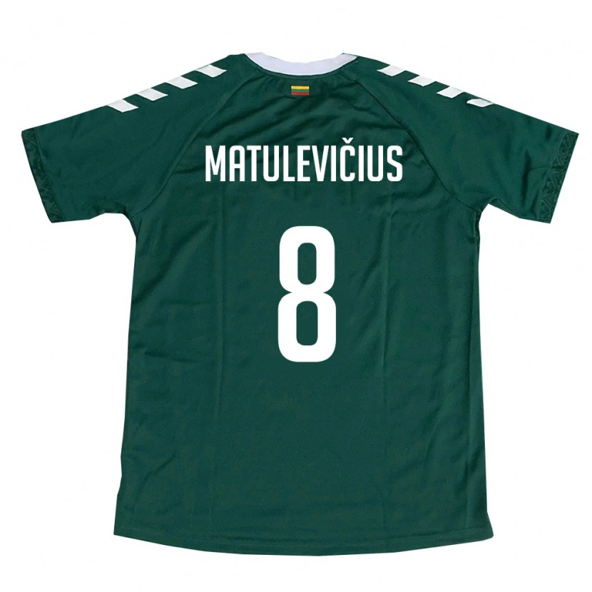 Danxen Kid Lithuania Giedrius Matulevičius #8 Dark Green White Away Jersey 26-28 T-Shirt