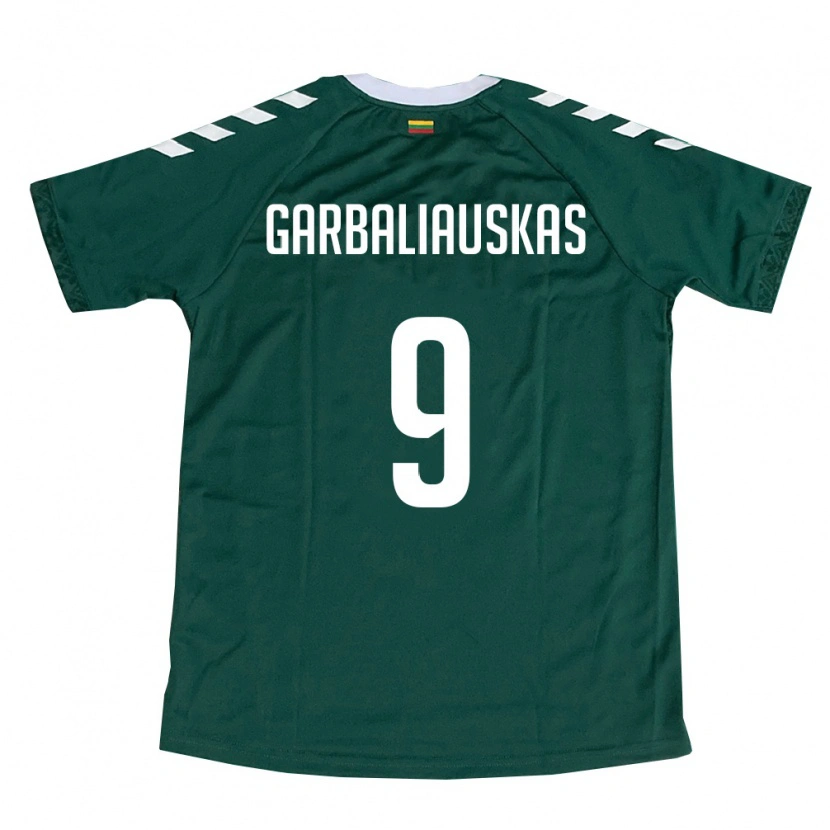 Danxen Kid Lithuania Nedas Garbaliauskas #9 Dark Green White Away Jersey 26-28 T-Shirt