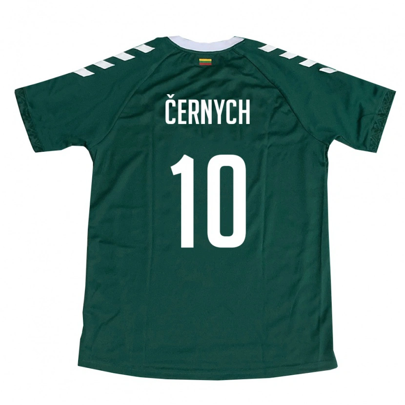 Danxen Kid Lithuania Fedor Černych #10 Dark Green White Away Jersey 26-28 T-Shirt