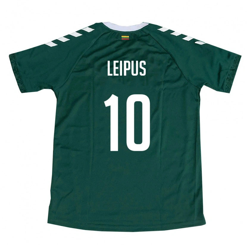 Danxen Kid Lithuania Brooklyn Leipus #10 Dark Green White Away Jersey 26-28 T-Shirt