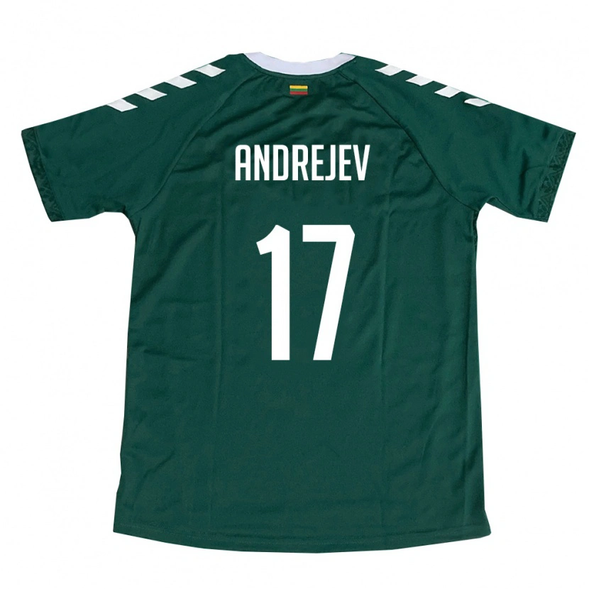 Danxen Kid Lithuania Maksim Andrejev #17 Dark Green White Away Jersey 26-28 T-Shirt