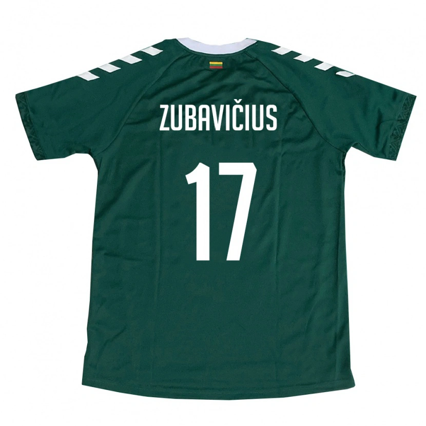 Danxen Kid Lithuania Dominykas Zubavičius #17 Dark Green White Away Jersey 26-28 T-Shirt