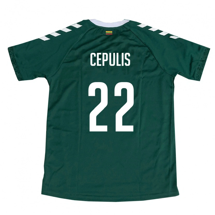 Danxen Kid Lithuania Kristupas Cepulis #22 Dark Green White Away Jersey 26-28 T-Shirt