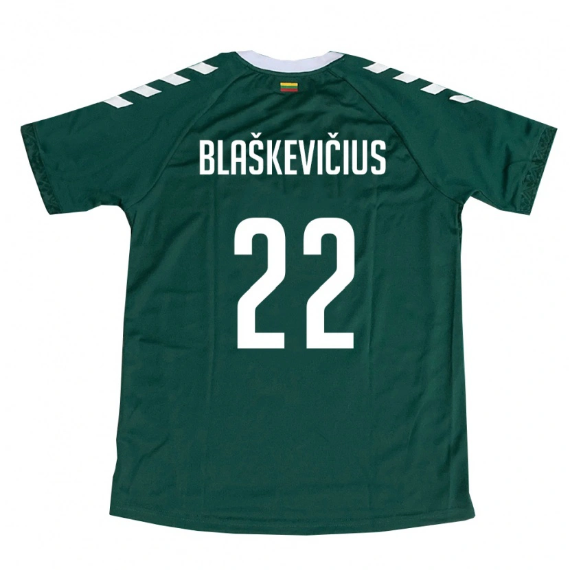 Danxen Kid Lithuania Nedas Blaškevičius #22 Dark Green White Away Jersey 26-28 T-Shirt