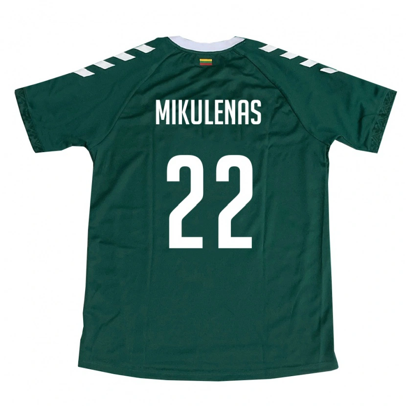Danxen Kid Lithuania Meinardas Mikulėnas #22 Dark Green White Away Jersey 26-28 T-Shirt