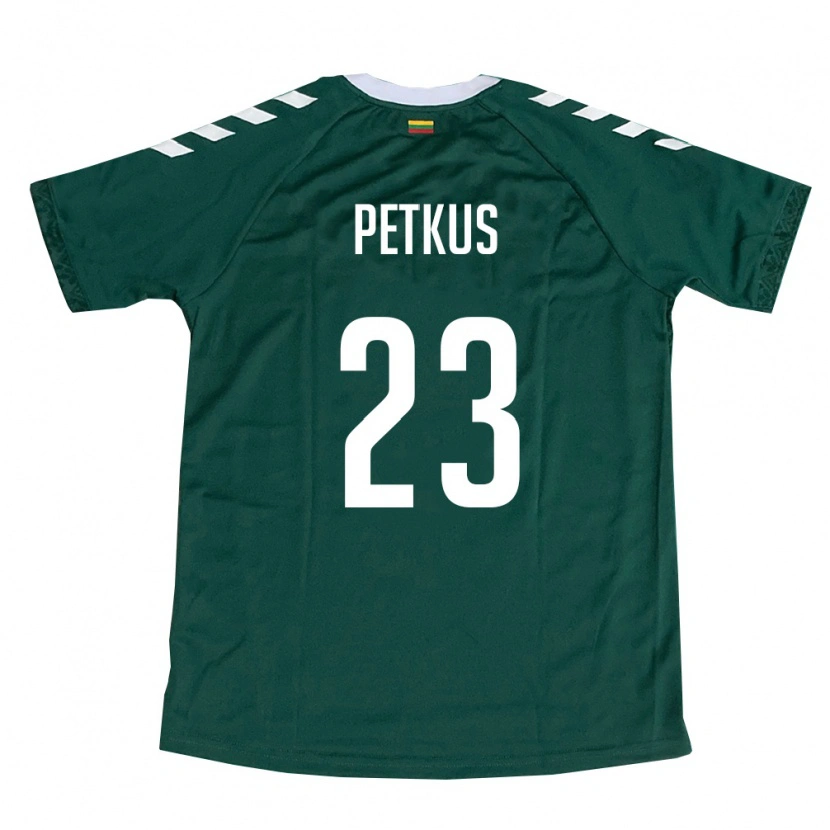 Danxen Kid Lithuania Nojus Petkus #23 Dark Green White Away Jersey 26-28 T-Shirt