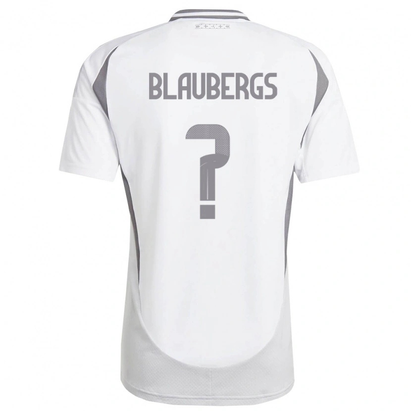 Danxen Kid Latvia Markuss Blaubergs #0 White Dark Gray Away Jersey 26-28 T-Shirt
