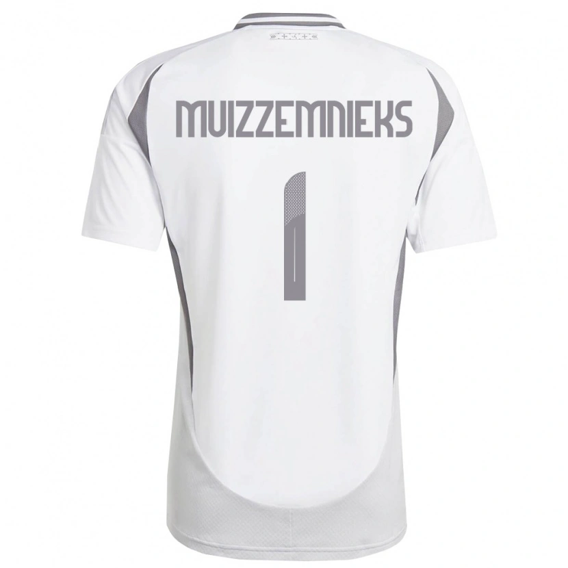 Danxen Kid Latvia Mareks Muizzemnieks #1 White Dark Gray Away Jersey 26-28 T-Shirt