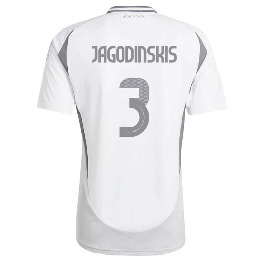 Danxen Kid Latvia Vitalijs Jagodinskis #3 White Dark Gray Away Jersey 26-28 T-Shirt