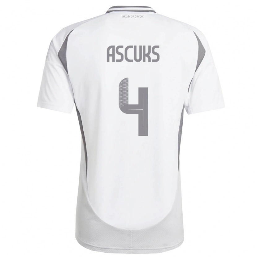 Danxen Kid Latvia Edgars Ascuks #4 White Dark Gray Away Jersey 26-28 T-Shirt