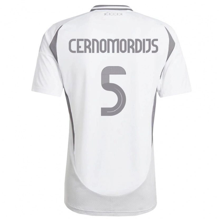 Danxen Kid Latvia Antonijs Cernomordijs #5 White Dark Gray Away Jersey 26-28 T-Shirt