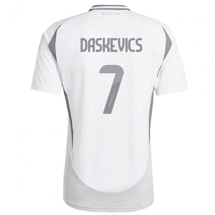 Danxen Kid Latvia Eduards Daskevics #7 White Dark Gray Away Jersey 26-28 T-Shirt