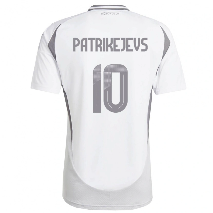 Danxen Kid Latvia Ivans Patrikejevs #10 White Dark Gray Away Jersey 26-28 T-Shirt