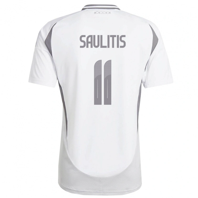 Danxen Kid Latvia Adrians Saulitis #11 White Dark Gray Away Jersey 26-28 T-Shirt