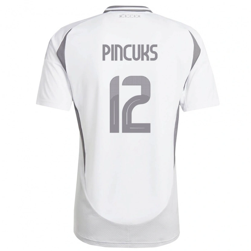 Danxen Kid Latvia Nikita Pincuks #12 White Dark Gray Away Jersey 26-28 T-Shirt