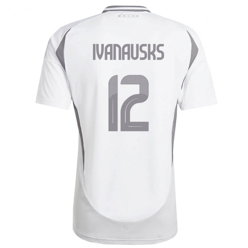 Danxen Kid Latvia Ivans Ivanausks #12 White Dark Gray Away Jersey 26-28 T-Shirt