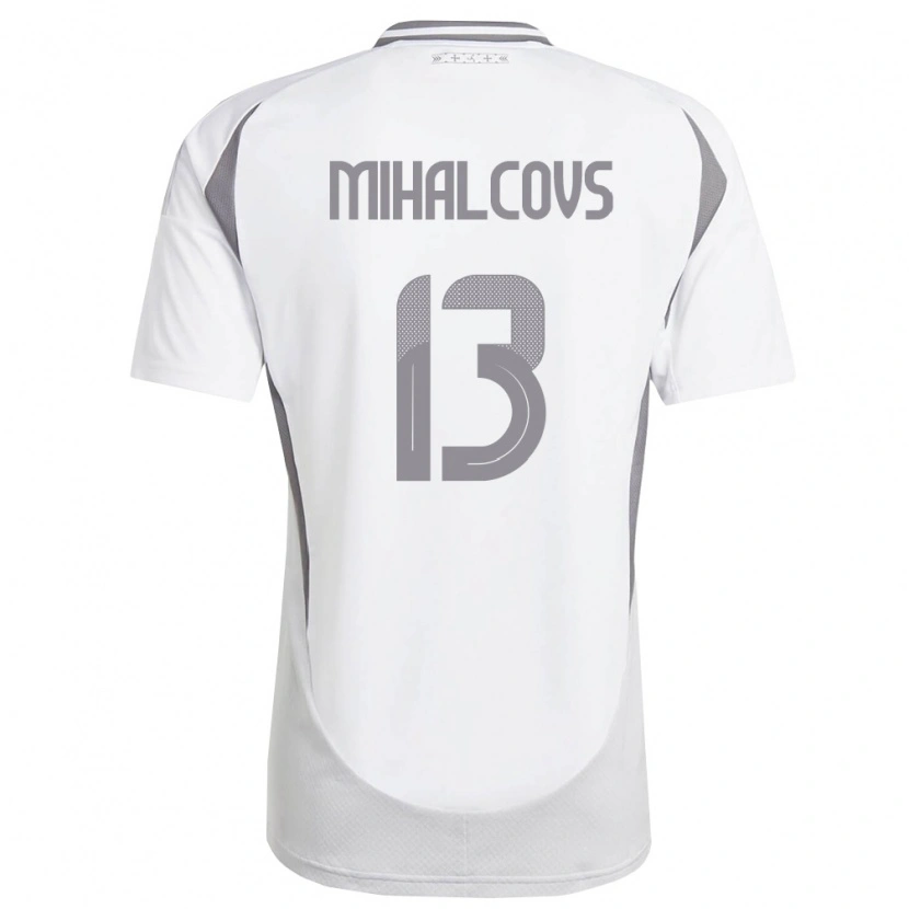 Danxen Kid Latvia Glebs Mihalcovs #13 White Dark Gray Away Jersey 26-28 T-Shirt