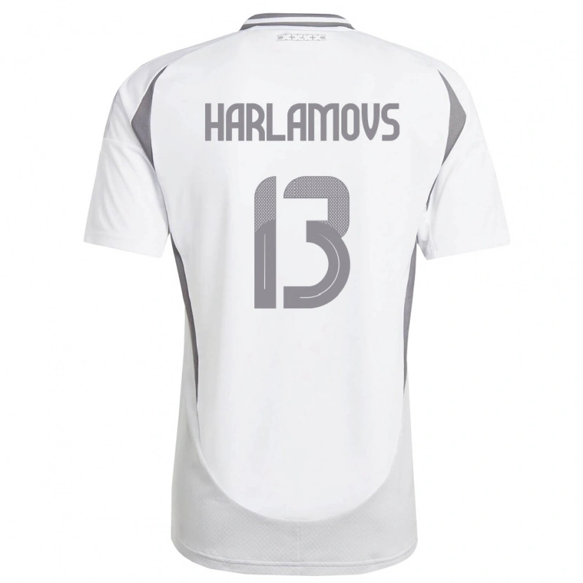 Danxen Kid Latvia Ilja Harlamovs #13 White Dark Gray Away Jersey 26-28 T-Shirt