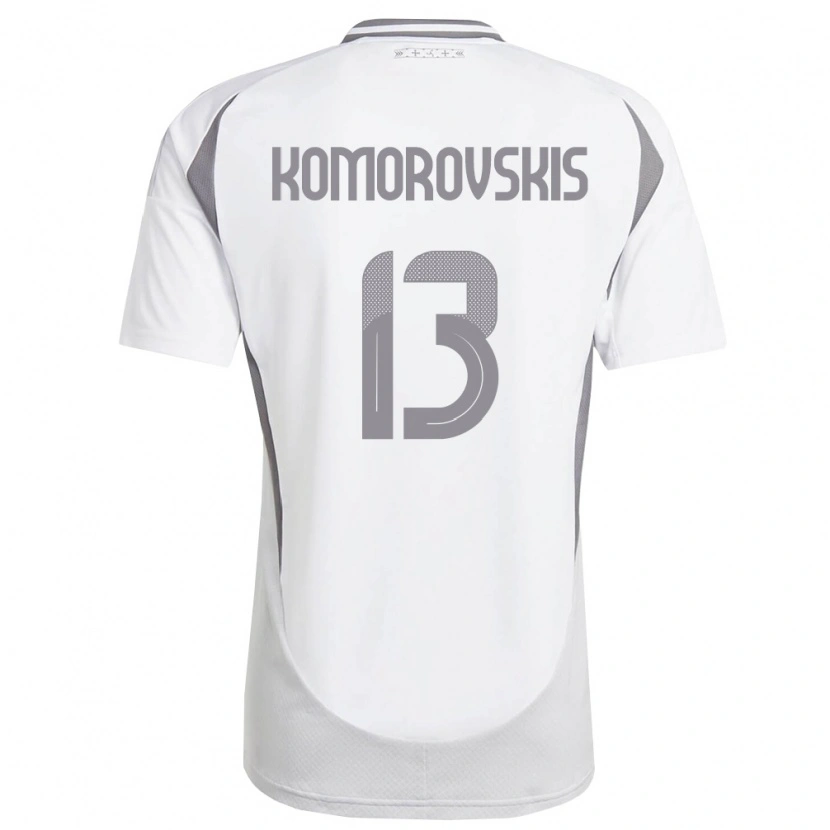 Danxen Kid Latvia Emils Komorovskis #13 White Dark Gray Away Jersey 26-28 T-Shirt