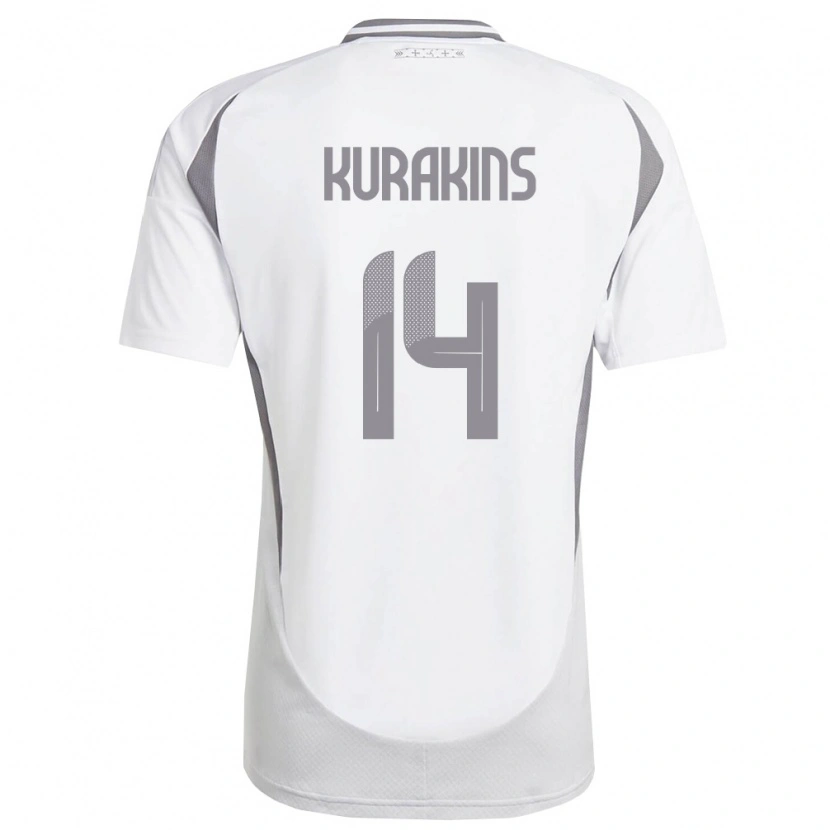Danxen Kid Latvia Adrians Kurakins #14 White Dark Gray Away Jersey 26-28 T-Shirt